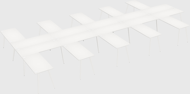 Shared l-shaped office desk system