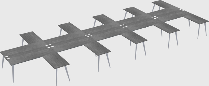 Shared l-shaped office desk system