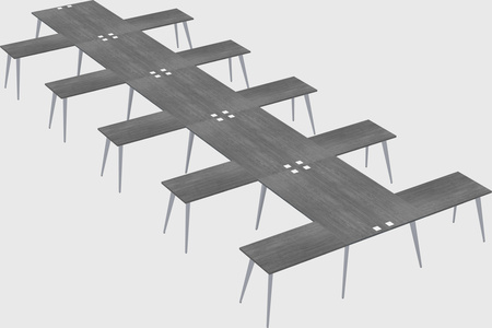 Shared l-shaped office desk system