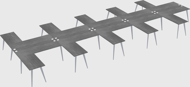 Shared l-shaped office desk system