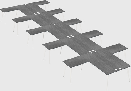 Shared l-shaped office desk system