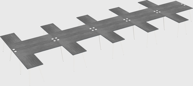 Shared l-shaped office desk system