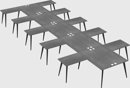 Shared l-shaped office desk system