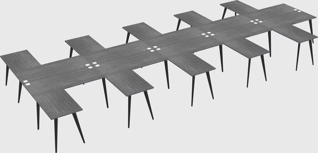 Shared l-shaped office desk system