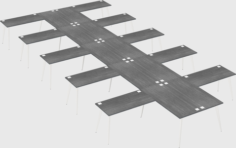 Shared l-shaped office desk system