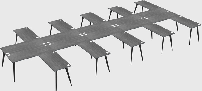 Shared l-shaped office desk system