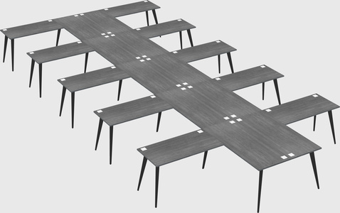 Shared l-shaped office desk system