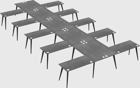 Shared l-shaped office desk system