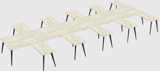 Shared l-shaped office desk system