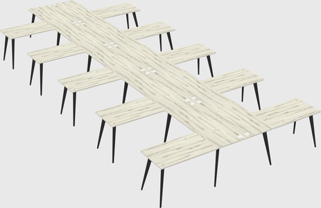 Shared l-shaped office desk system