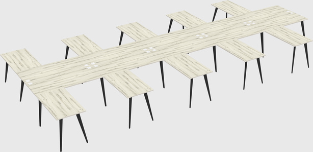 Shared l-shaped office desk system