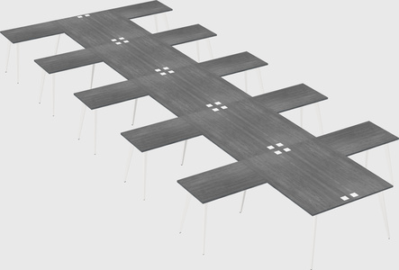 Shared l-shaped office desk system