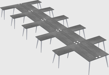 Shared l-shaped office desk system