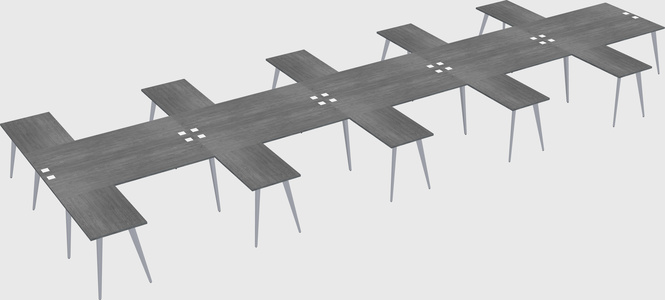Shared l-shaped office desk system