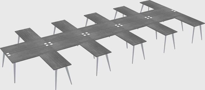 Shared l-shaped office desk system