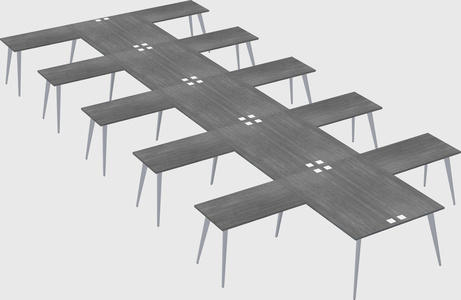 Shared l-shaped office desk system