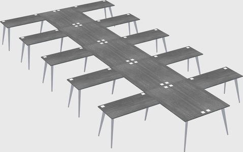 Shared l-shaped office desk system