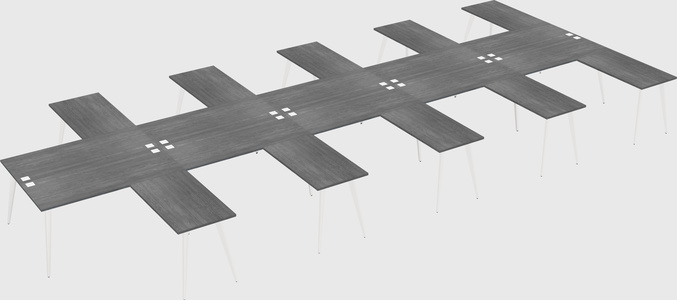 Shared l-shaped office desk system