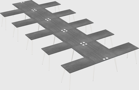 Shared l-shaped office desk system