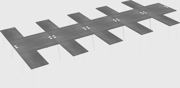 Shared l-shaped office desk system