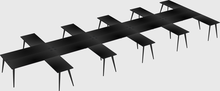 Shared l-shaped office desk system