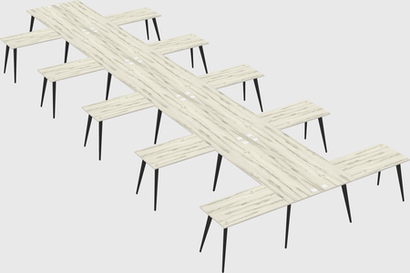Shared l-shaped office desk system