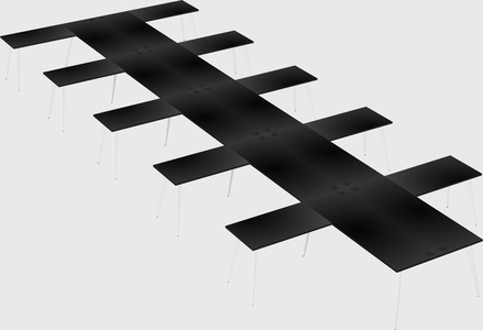 Shared l-shaped office desk system