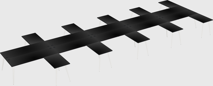 Shared l-shaped office desk system