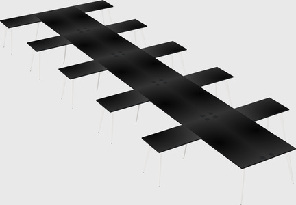 Shared l-shaped office desk system