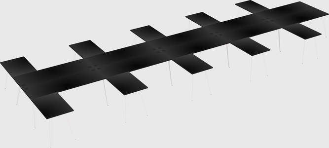 Shared l-shaped office desk system