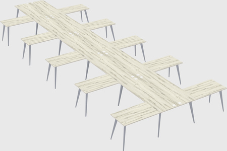Shared l-shaped office desk system