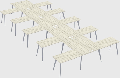 Shared l-shaped office desk system