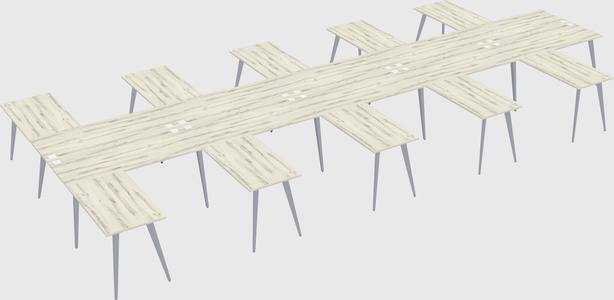 Shared l-shaped office desk system