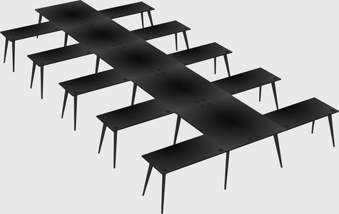 Shared l-shaped office desk system