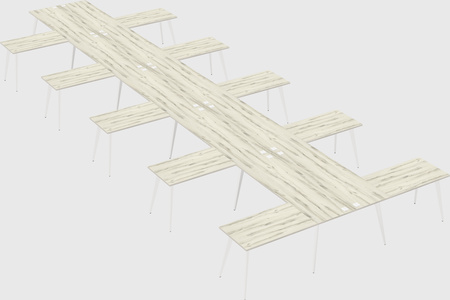 Shared l-shaped office desk system