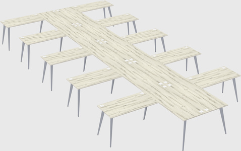 Shared l-shaped office desk system