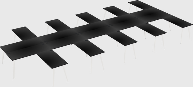 Shared l-shaped office desk system