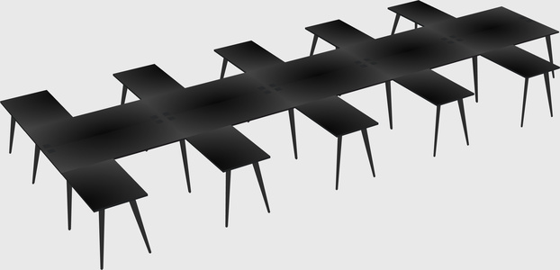 Shared l-shaped office desk system