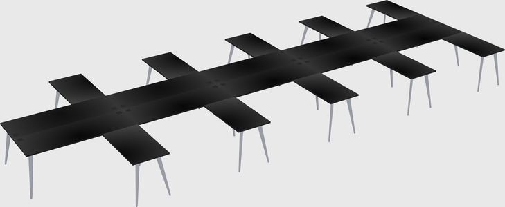 Shared l-shaped office desk system