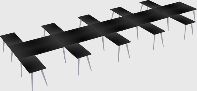 Shared l-shaped office desk system