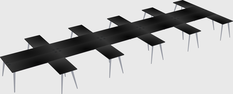 Shared l-shaped office desk system