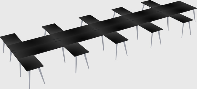 Shared l-shaped office desk system