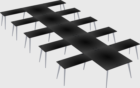 Shared l-shaped office desk system