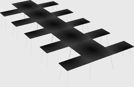 Shared l-shaped office desk system