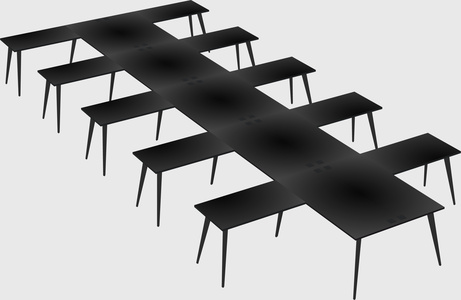 Shared l-shaped office desk system