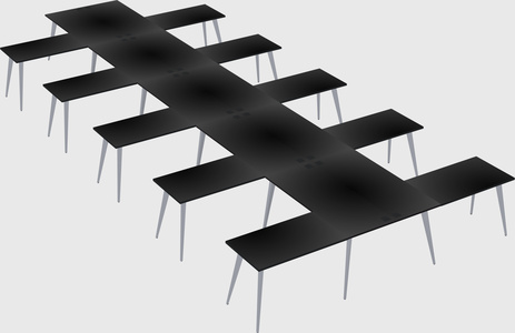 Shared l-shaped office desk system