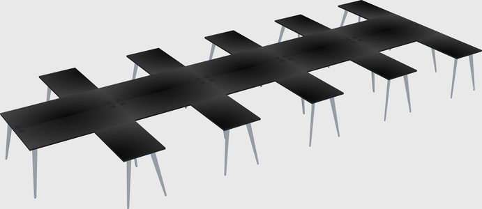 Shared l-shaped office desk system