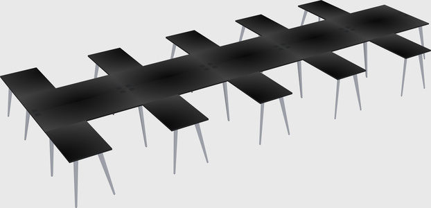 Shared l-shaped office desk system