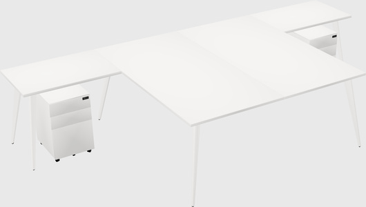 Shared l-shaped office desk system