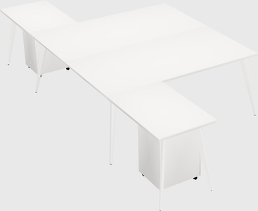 Shared l-shaped office desk system